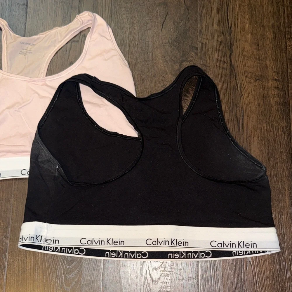Calvin Klein Pink and Black Racerback Bralette Set - Picture 3 of 7